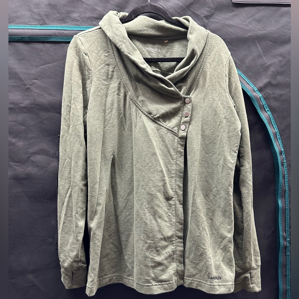 Danskin Sage Green Cowl Neck Sweater